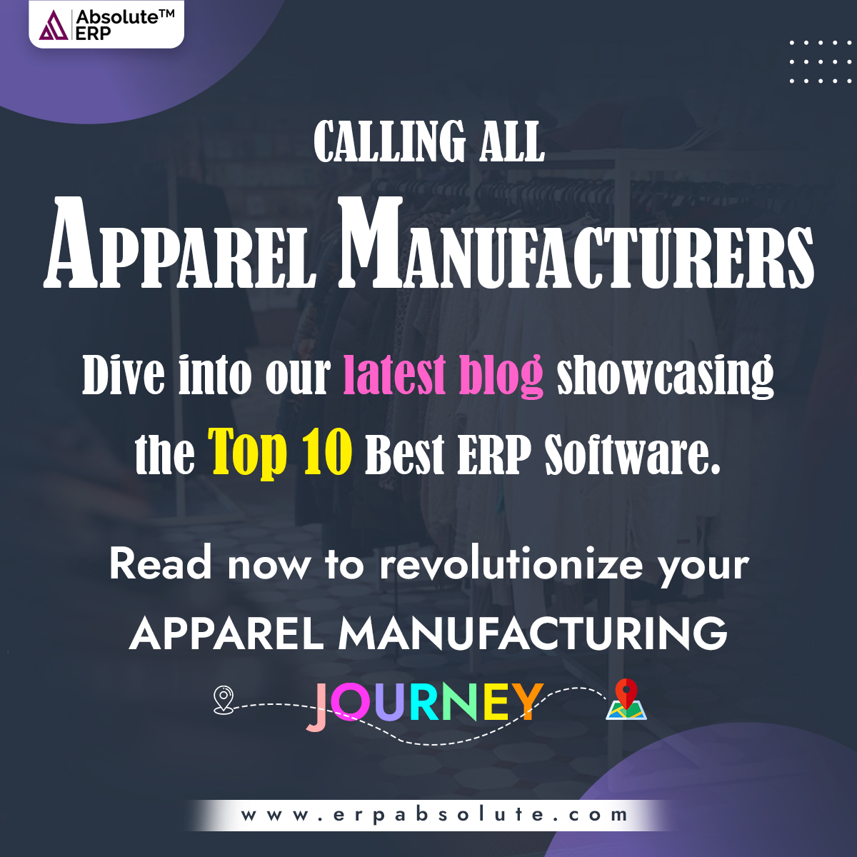 Find the perfect match for your business needs and elevate your operations to the next level. Read now and stay ahead of the curve. Learn more- shorturl.at/abBW9  

#erpsolution #absoluteerp #apparelindustry #apparelmanufacturingbusiness #erpsoftware #apparelerpsoftware