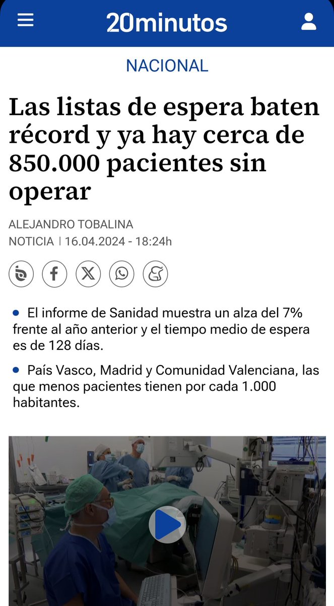 La ' mejor Sanidad del mundo ' bate récord de espera desde que tenemos 2 millones de Magrebíes con Subvenciones y Sanidad gratuita. Y subiendo...🤨🇪🇦