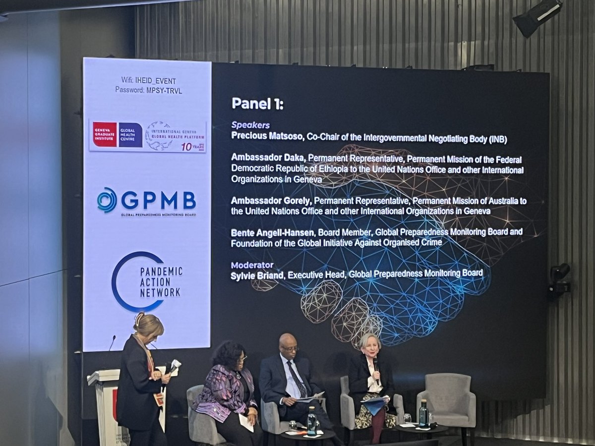 Happening now! The @GVAGrad @TheGPMB @PandemicAction event on #Pandemic Negotiation 
- Political and #diplomatic engagement needed.  
- #OneHealth in the core of prevention 
- #Equity and #Cooperation 
Once more #HealthDiplomacy is need to reach the departing line in May.