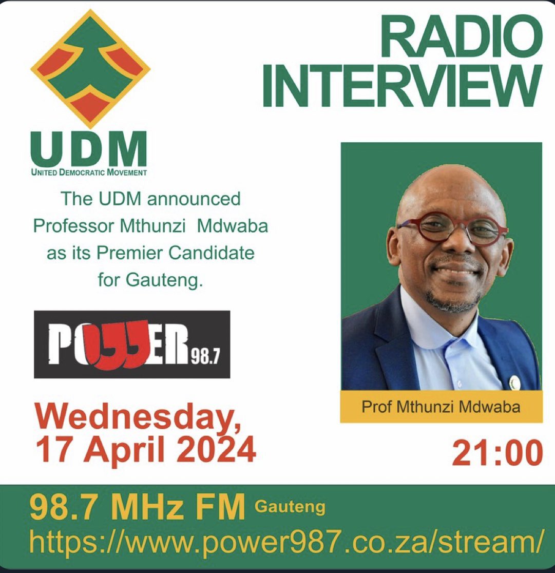 Reminder to tune into @Powerfm987 tonight at 21h00 @UDmRevolution