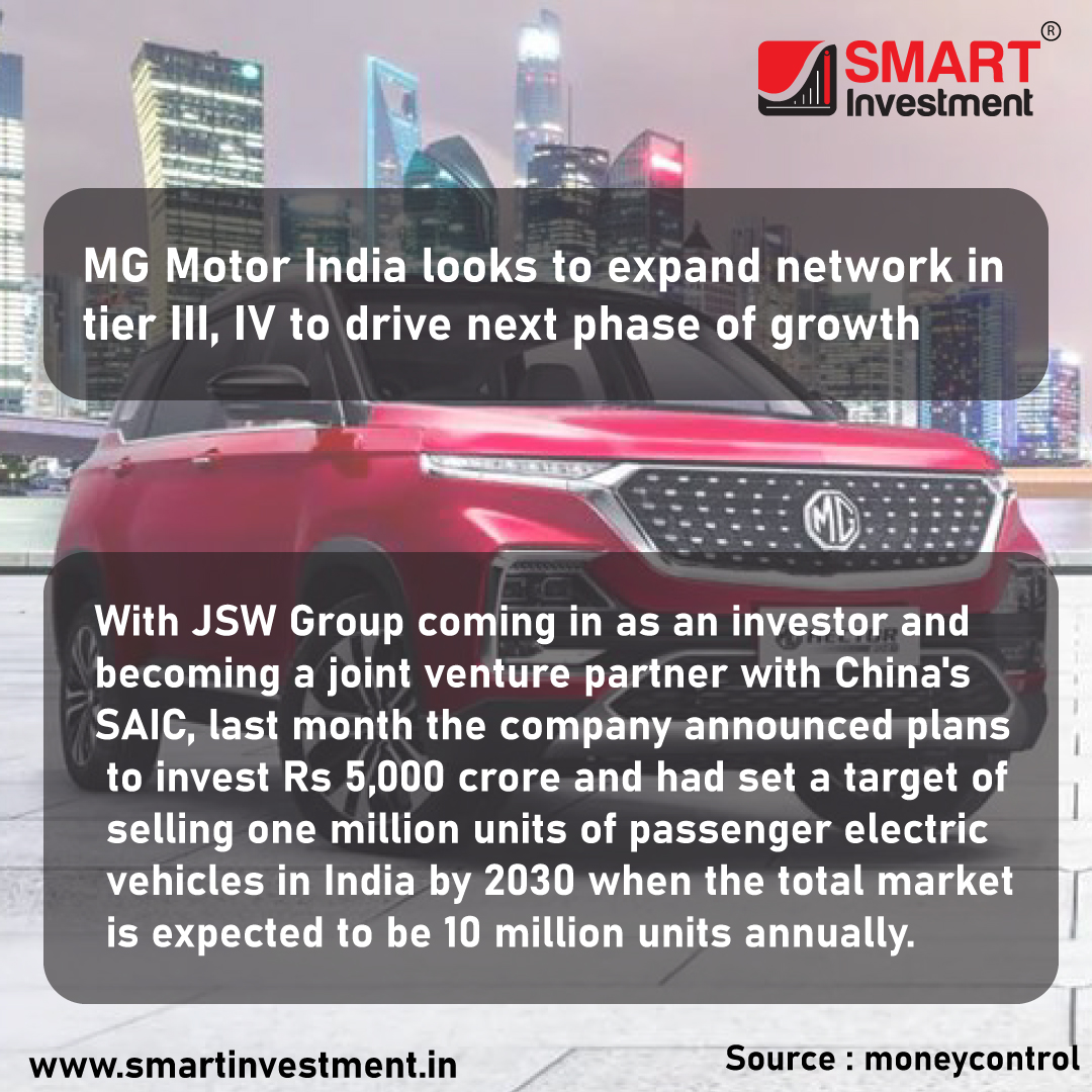 MG Motor India looks to expand network in tier III, IV to drive next phase of growth

follow for more

#MGMotor #newstoday #export #smartinvestment