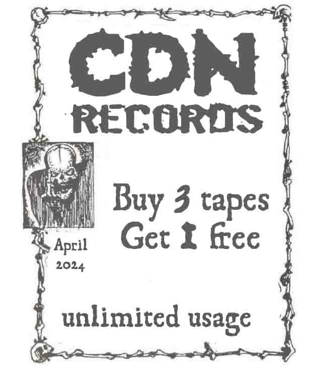 • Buy 6 CDs, get 2 more for free • Buy 6 tapes, get 2 more for free • Buy 9 CDs, get 3 more for free • Buy 9 tapes, get 3 more for free Start shopping at cdnrecords.com #deathmetal #thrashmetal #grindcore #goregrind #brutaldeathmetal #slamdeathmetal #heavymetal