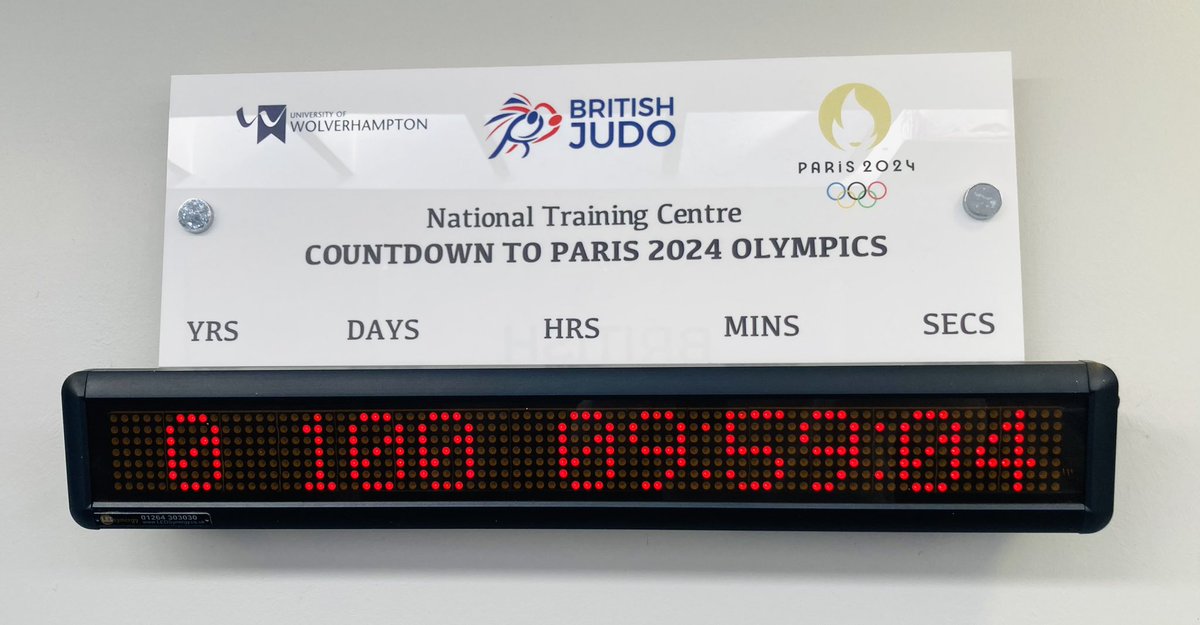 100 days to go for colleagues at @BritishJudo A busy week on campus with @wlv_uni sport students involved with u23 camp. A fantastic partnership into its 11th year & third Olympic Games. Staff, students & the wider community has benifited greatly and long may it continue 🐺🥋