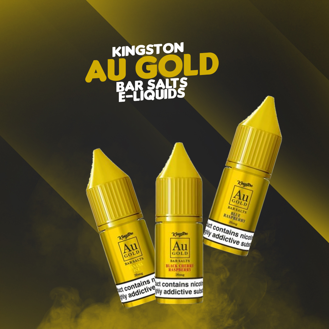 The Vape Giant offers Kingston Au Gold Bar Salts 10ml E-Liquids, a luxurious vaping experience with a rich gold bar flavor. For order - rb.gy/ws04ie #kingstonau #goldbar #eliquiduk #vapestore #vapeuk #vapingfresh