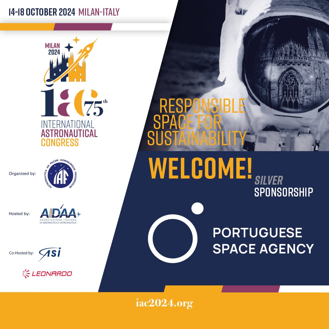 Great news! Thrilled to have the Portuguese Space Agency on board as a Silver Sponsor for the upcoming #IAC2024. Stay tuned to discover all the next sponsors for this amazing IAC 2024 #SilverSponsor @portugalspace