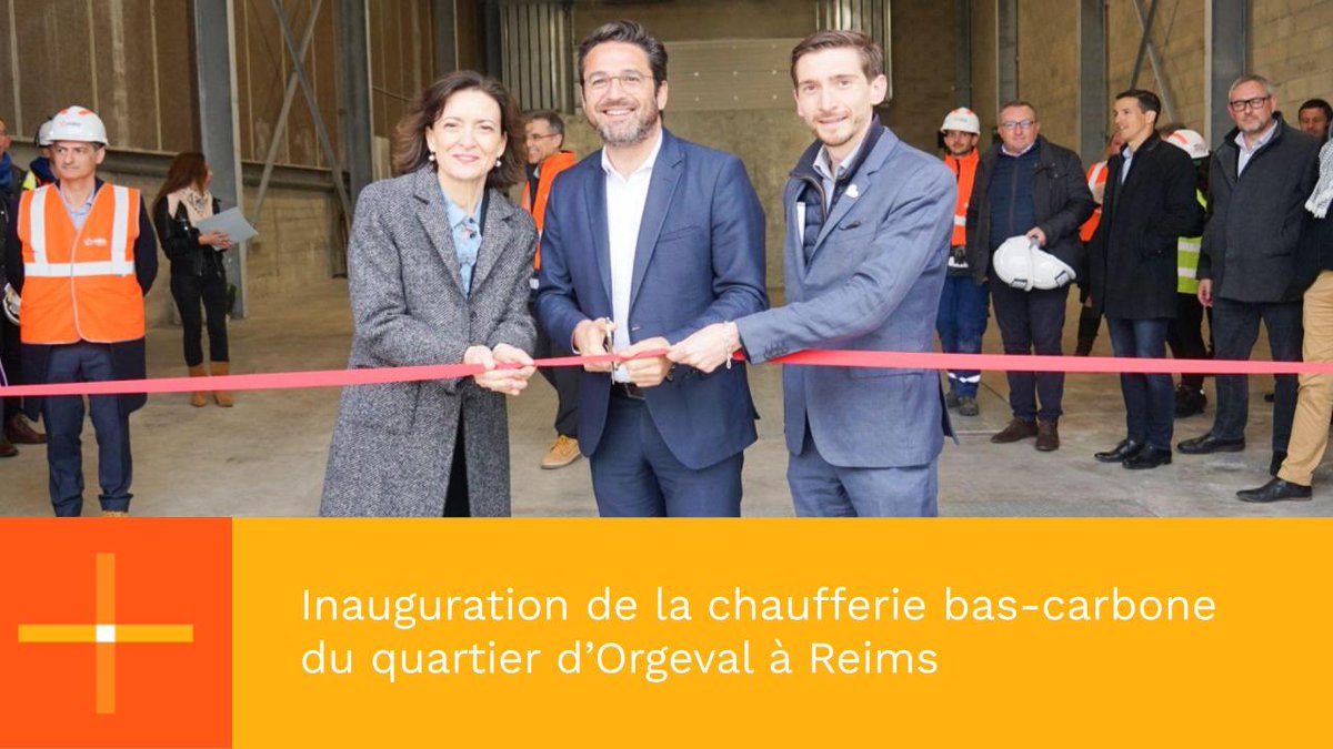 Mardi 16 avril a eu lieu l'inauguration de la chaufferie bas-carbone du quartier d'Orgeval à #Reims alimentée à 80% en énergie renouvelable. Elle permettra d'éviter l'émission de 4 000 tonnes de CO2 chaque année, soit l'équivalent de 2 000 voitures.🌍 #décarbonation #DLDJUIN