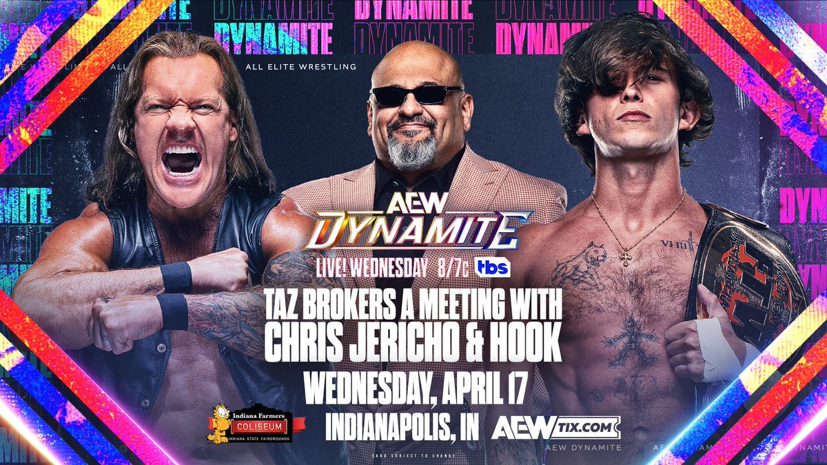 Tonight #AEWDynamite @OfficialTAZ Brokers A Meeting With @IAmJericho & @730hook