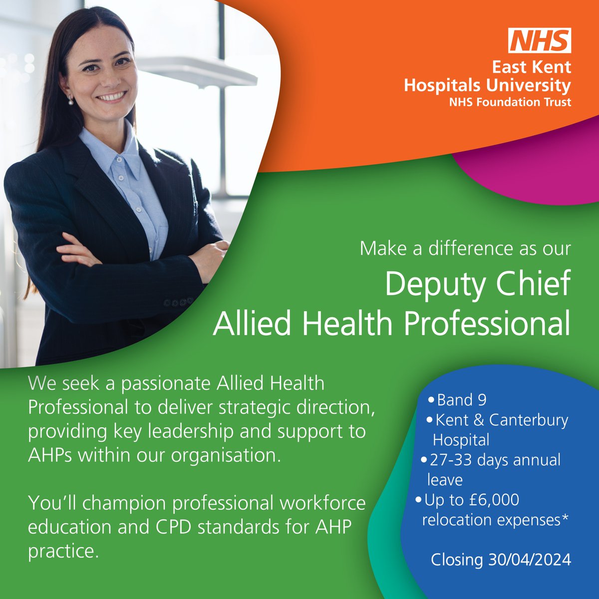 💙 Calling all passionate AHP leaders!  We're looking for a Deputy Chief AHP to join our team and shape the future of allied health services.   Excellent leadership &amp; a commitment to quality care essential. 

⬇️ Follow the below link to apply today
orlo.uk/DCAHP_PLULS