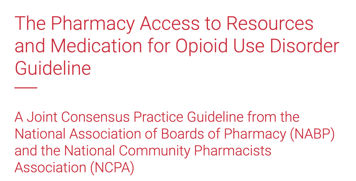 YOU have a unique opportunity to address buprenorphine access barriers in pharmacies! Please review and submit comments on this guideline with a focus on the main recommendation statements and the supporting recommendations. DUE 5/31! nabp.pharmacy/buprenorphine-…