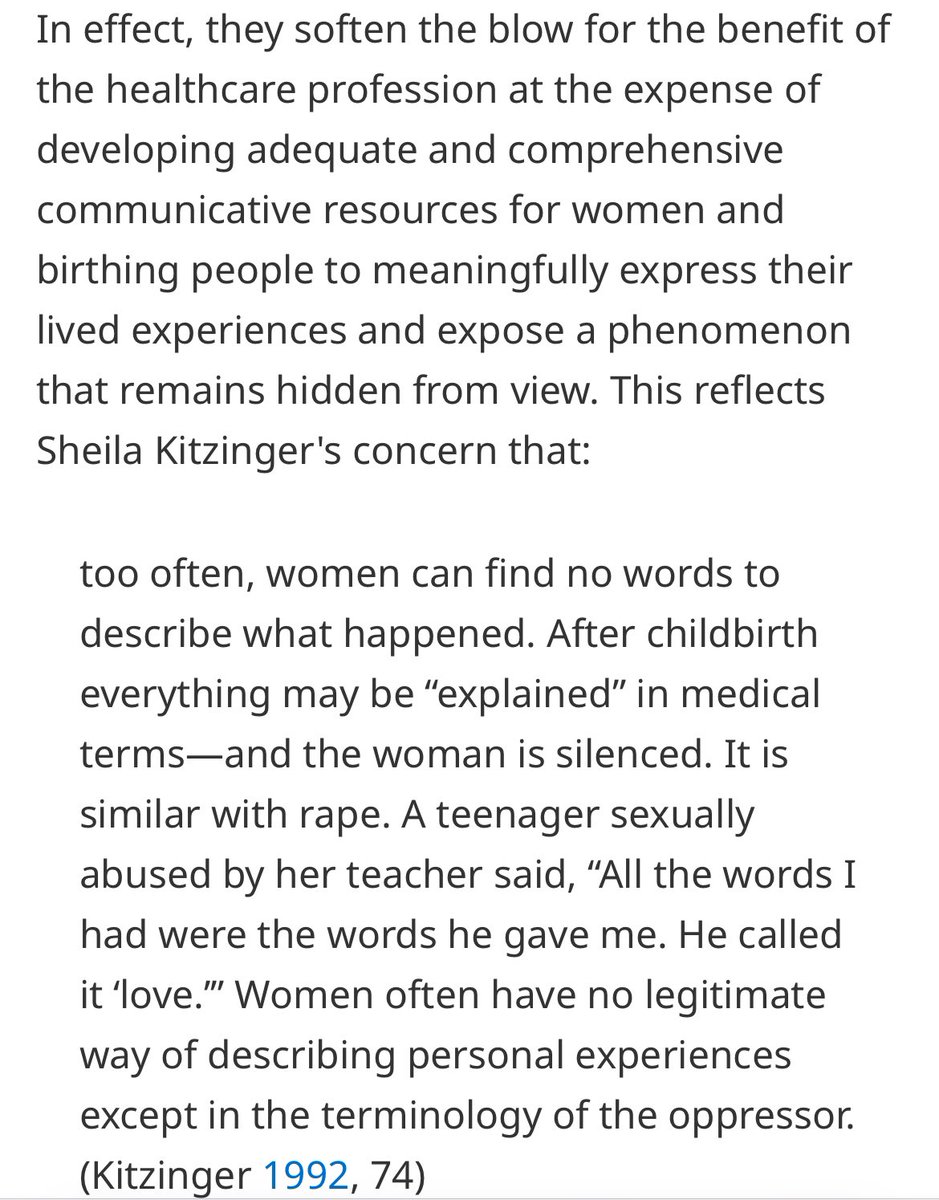So tired of these positions being published 🙄 #ObstetricViolence is not their experience to name and define, and their stamp of approval isn’t needed. From my piece in Hypatia (cambridge.org/core/journals/…):