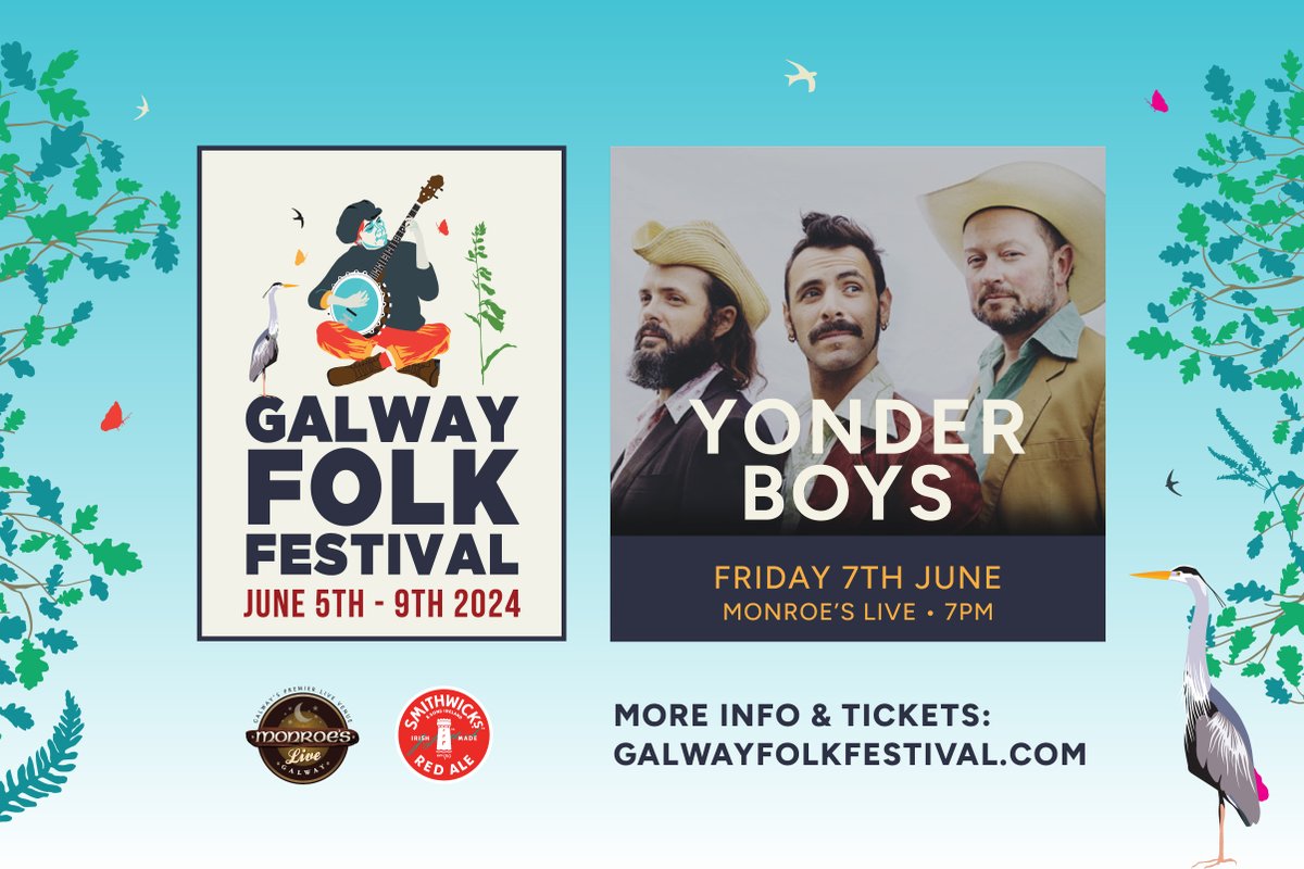 What a night we have lined up on Friday 7 June for Galway Folk Festival!! Ímar, Ger O'Donnell and Trevor Sexton, Niall McCabe and Yonder Boys, all under the one roof at Monroe's Live for Galway Folk Festival!! 🔥 🪕 🎻 ✨ 🗓️ Fri 7 June 🎟️ bit.ly/Fri7JuneGFF24 🚪 7pm #GFF24