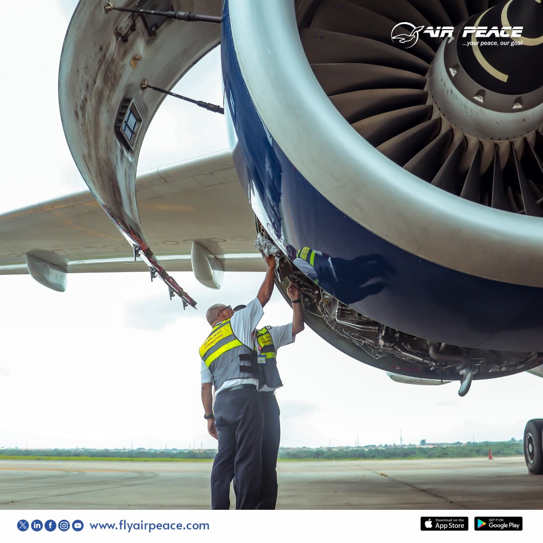 Safety is our culture, and safe connectivity is assured any time you fly Air Peace.

#safety #airtravel #aircraft #engineering #safeconnectivity