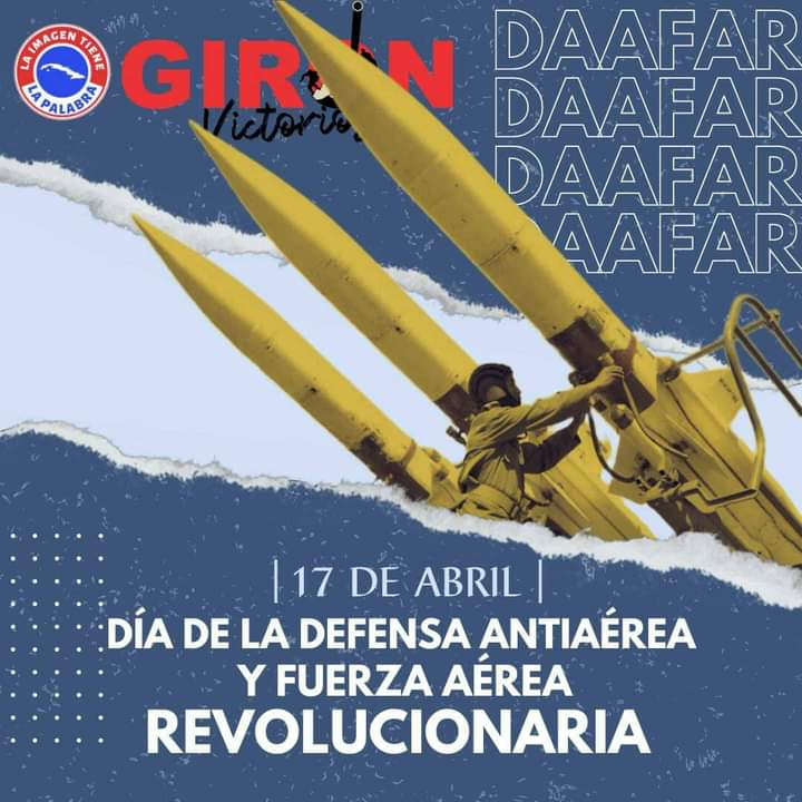 ❤🇨🇺 Felicidades a los miembros de la Daafar, guardianes de nuestros cielos y sueños. HOMBRES Y MUJERES DE PATRIA O MUERTE!!! 🔵🔴⚪ #GirónVictorioso 🇨🇺