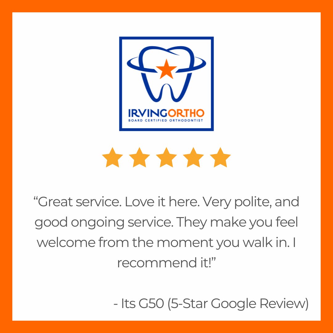 A huge THANK YOU to our wonderful patient for the fabulous ⭐⭐⭐⭐⭐ Google review! 🌟 Your kind words fill us with pride and joy.

#FiveStarFeedback #CustomerAppreciation #IrvingBraces #IrvingOrthodontist #IrvingDentist