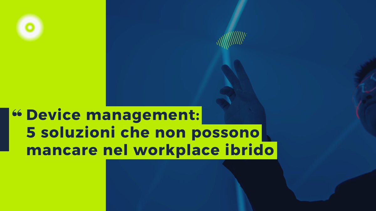 La tua azienda sta gestendo nel migliore dei modi i device nell’era dell’#hybridworkplace? Scoprilo in questo articolo

hubs.la/Q02t7j7J0