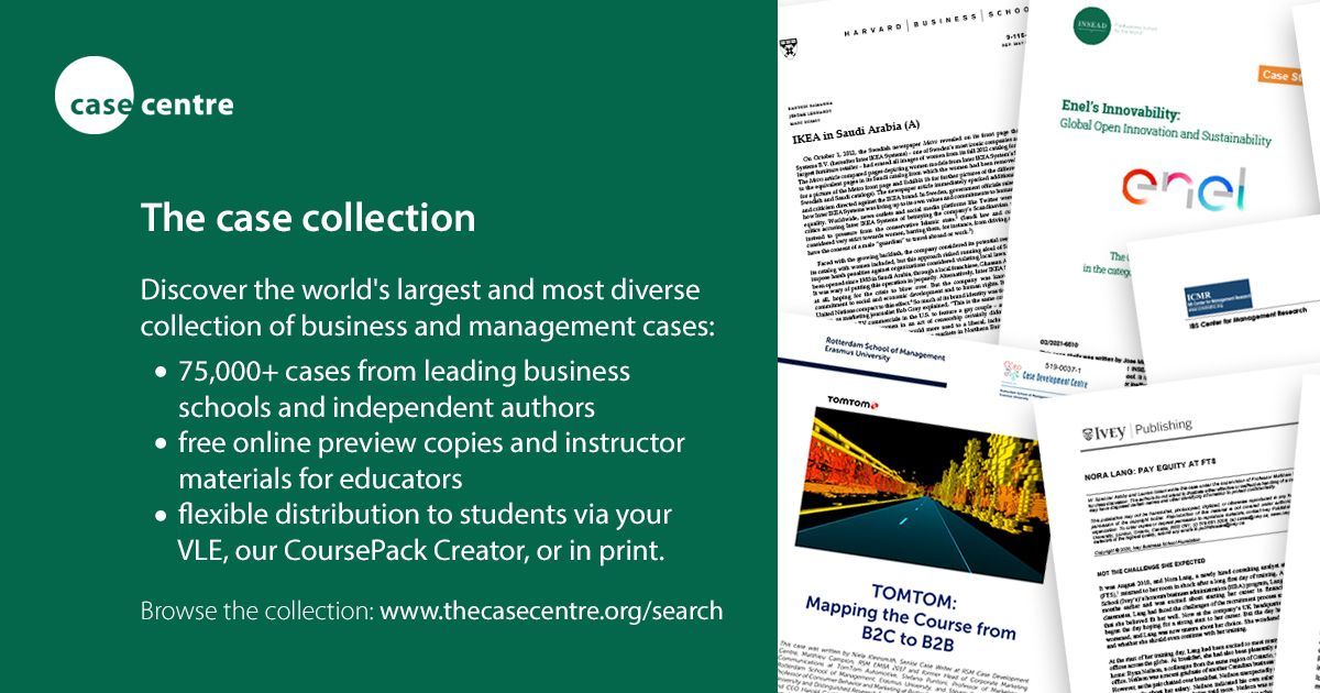 Did you know that we have a diverse range of over 75,000 cases on national and international business and management? 📄 We are also the only place where you can access all the major case collections from leading international business schools. 👉 thecasecentre.org/search