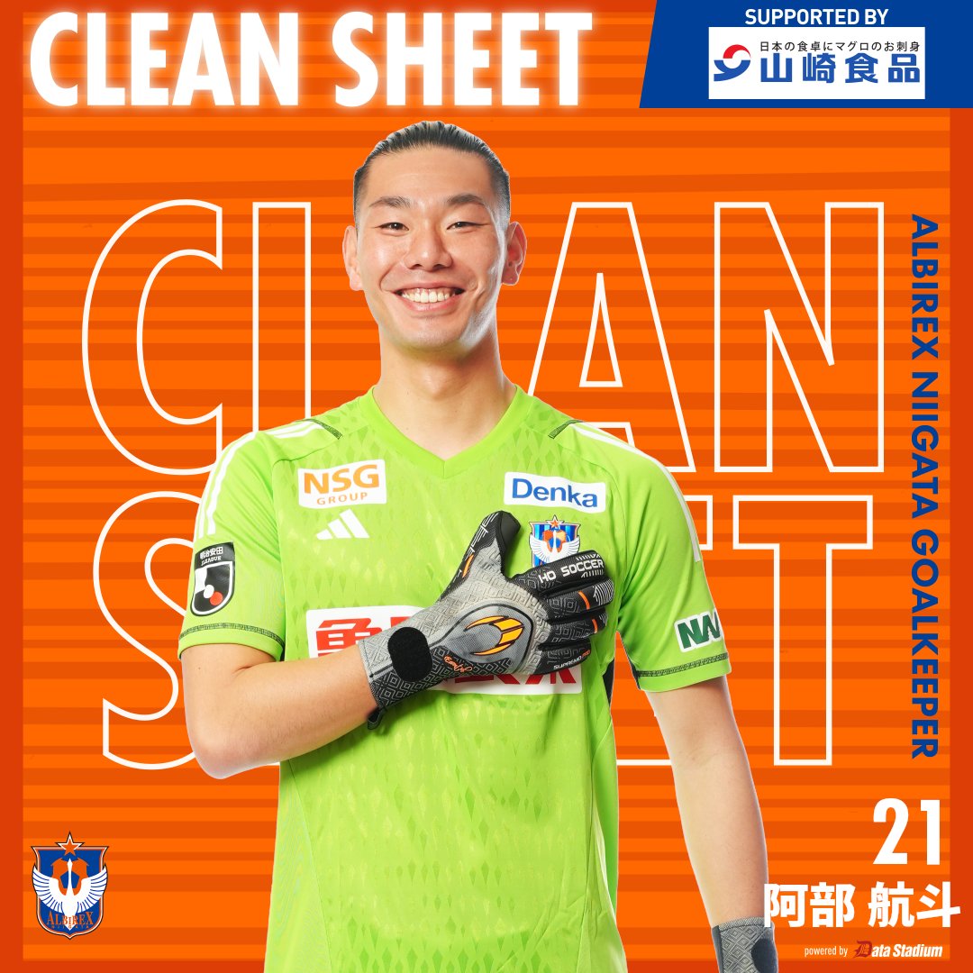 CLEAN SHEET!!!⚽
🔒 #阿部航斗

#アルビレックス新潟