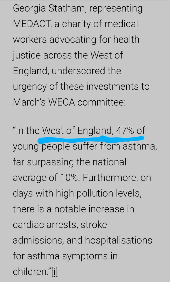 I wonder if anyone can back up the alarming statistics that childhood asthma rates in the west country are near 5X the national average. I can't. I suspect it is nonsense.