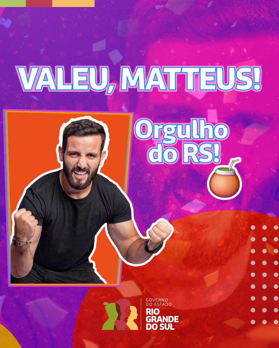 EduardoLeite_'s tweet photo. O Alegrete e todo Estado têm uma dívida de gratidão contigo, @BahMatteuss!

Valeu demais por levar nos olhos o encantamento e o amor pela nossa terra, nossa cultura e tradições.

O Rio Grande te espera de braços abertos para um quebra-costela apertado! #TeamMatteus https://t.co/z0pHOin5Jz