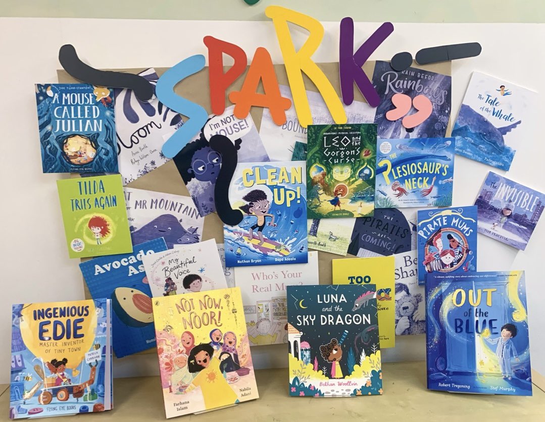 Thank you so much for having me @Barnes_Primary! It was so wonderful to meet everyone, to see imaginations in action and to spot your wonderful displays celebrating the @sparkbookaward! I saw so many of my favourite books around the school! 📚✨