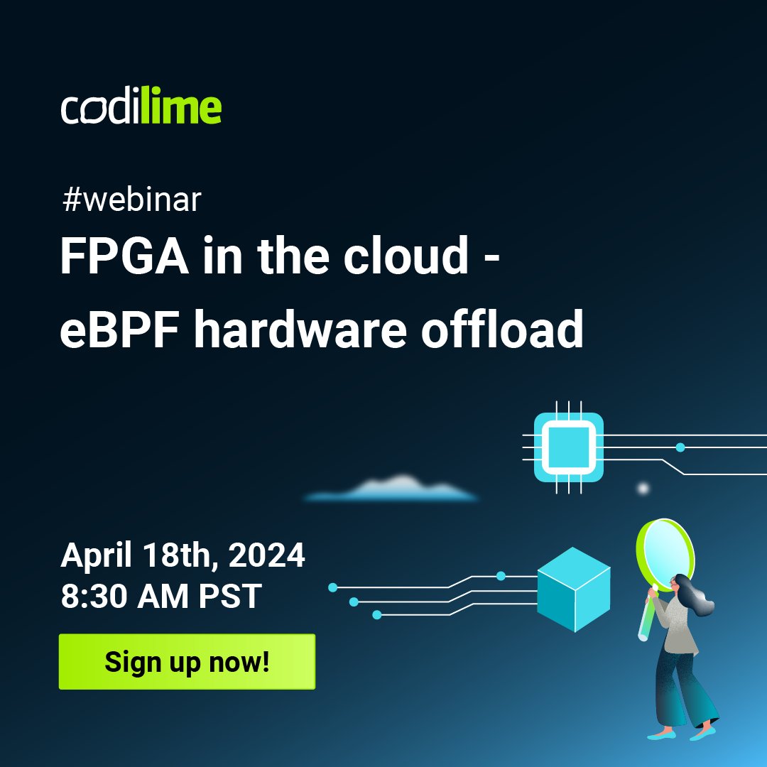 Only one day left until our #FPGA in the cloud #webinar ⏰ Join our speakers and dive into the concept of offloading new functionalities. Learn the primary challenges encountered and the main benefits of #eBPF hardware adaptation. See you on April 18th! #webinar #FPGA #eBPF #hBPF