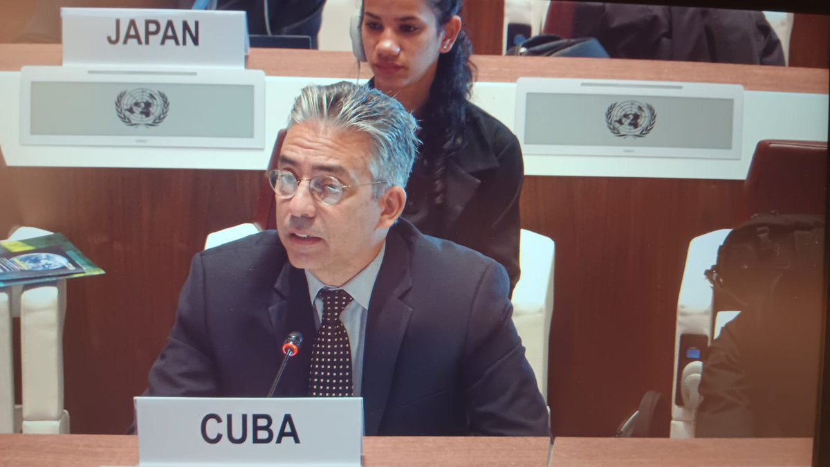 “Debemos insistir en la promoción del uso pacífico de las TIC y la materialización de sus beneficios para el desarrollo y el bienestar de la humanidad”, expresó el viceministro Primero de @MINCOMCuba, @Wilfre_GV, en la Comisión de Ciencia y Tecnología para el desarrollo.