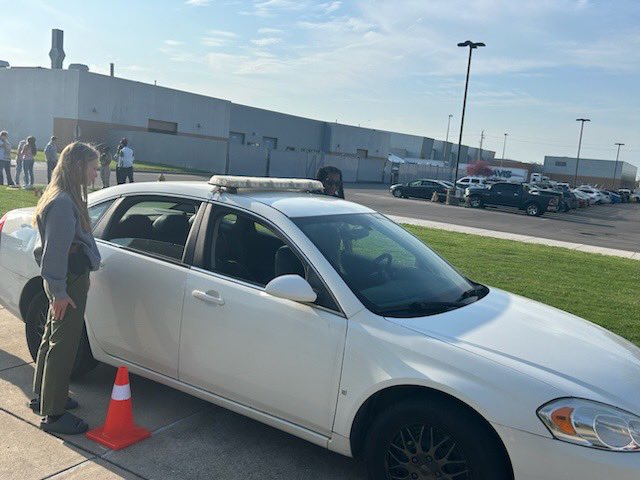 Yesterday, our #CriminalJustice students practiced traffic stops for the first time. This was an important milestone on their journey to serve and protect. #FutureInBlue #CareerTechEd 🚔☀️