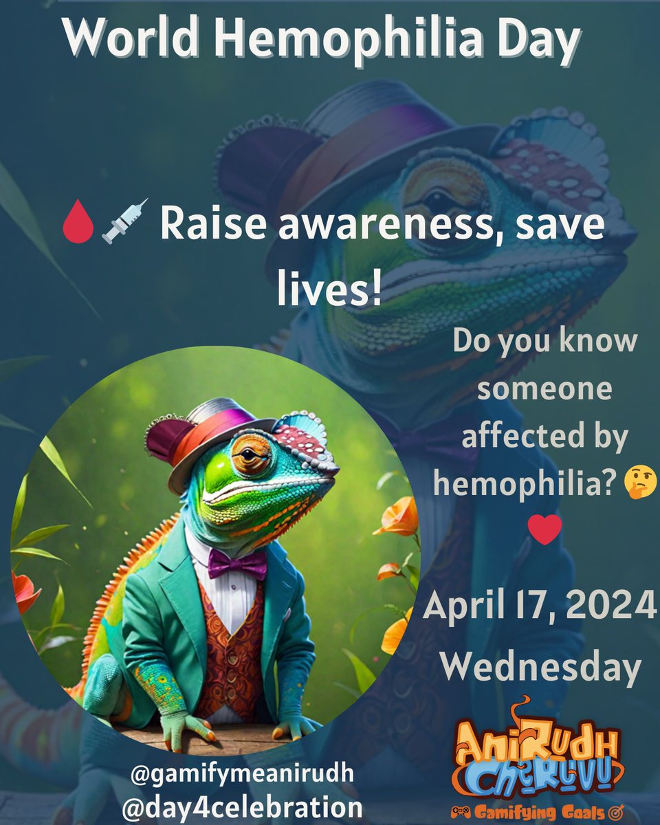 🌟 Did you know that today is World Hemophilia Day? 🩸 Let's raise awareness and support for those living with hemophilia and other bleeding disorders. 💙

#WorldHemophiliaDay #HemophiliaAwareness #BleedingDisorders #TreatmentAccess #Support #Advocacy #Healthcare