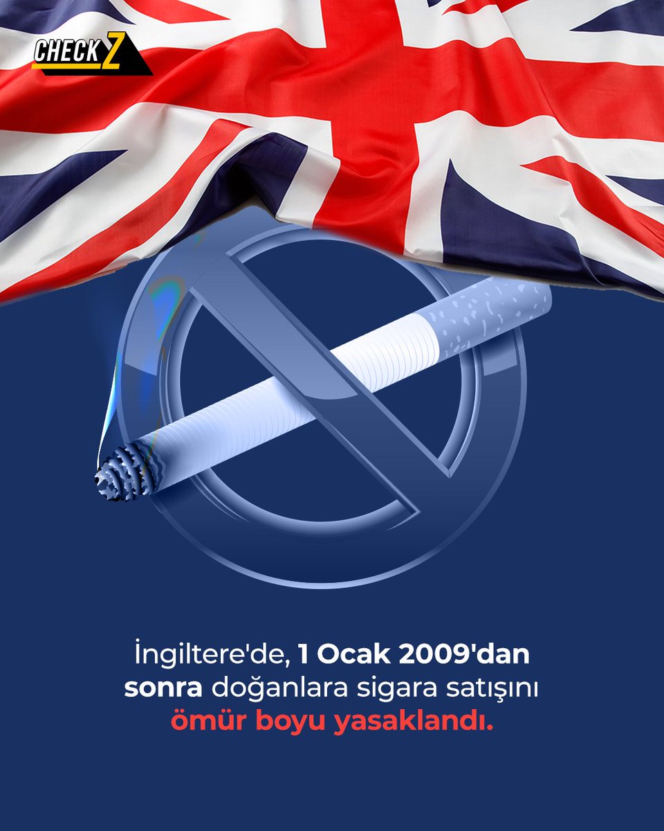 ❗İngiltere'de “Sigarasız nesil” yaratma girişimi kapsamında, 1 Ocak 2009’dan sonra doğanlara sigara satışı yasaklandı. Salı akşamı onaylanan yasa ile bu yıl 15 yaşına giren çocuklar, hayatları boyunca sigara alamayacak.✅