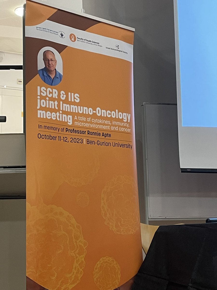A wonderful day at the joint Immuno-Oncology meeting of the @IscrFor and IIS @bengurionu Excellent science, dear friends and yes, it’s me again behind the podium, designed for taller people. (I decided to start a photo series until we make a change..)