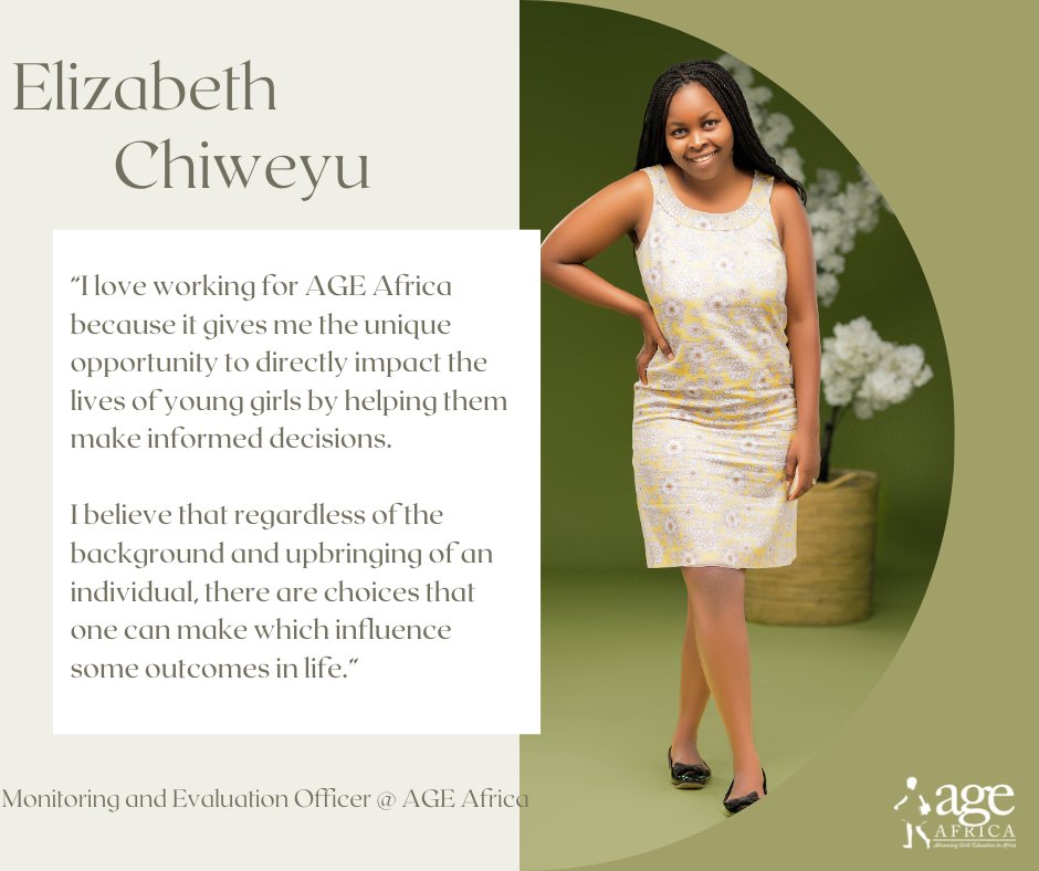 Meet Elizabeth Chiweyu, our dedicated Monitoring & Evaluation Officer at AGE Africa. With an eagle eye for detail and a heart full of passion, Elizabeth plays a crucial role in ensuring the success and impact of our programs. 📊 #AGEAfrica #EducationForGirls #Malawi