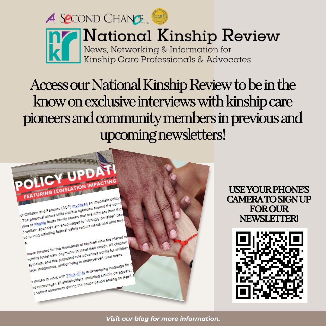 Have you read our monthly newsletter, the #NationalKinshipReview? Check out previous newsletters, subscribe for upcoming newsletters, become a #kinshipadvocate & more! ow.ly/FTon50LAe3K #subscribetoday #asci #kinship #kin #kinshipnews