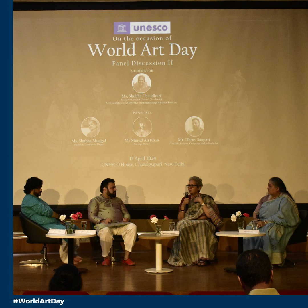 Glimpses from meaningful conversations at #ArtDay celebrations at UNESCO House. The panels brought up challenges & recommendations for training & safeguarding artists' rights. Let's continue to champion #ArtisticEmpowerment & celebrate the invaluable role of artists worldwide!