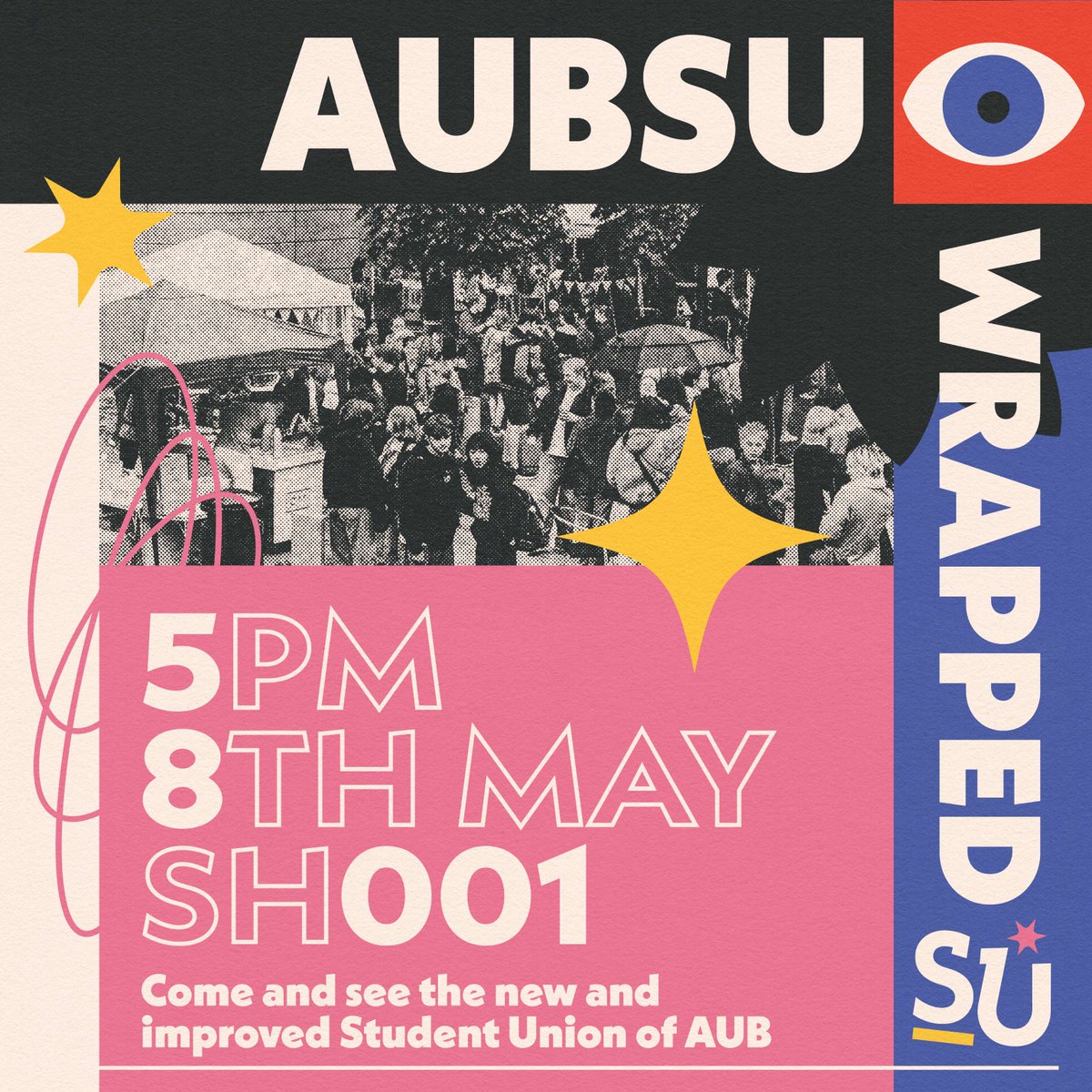 🎉 Join us at the AUBSU Wrapped event where we'll unveil our brand new look and share our ambitious plans for the next four years! 🚀✨

May 8th / 5 PM / South House, SH001