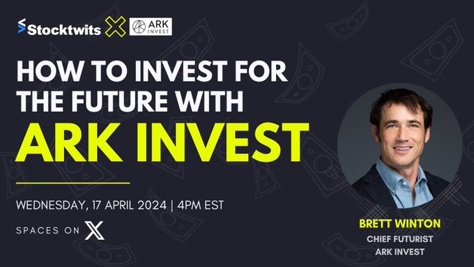 Good Morning! We'll be diving into the future of markets & investing today at 4:00 PM ET with @wintonARK, Chief Futurist at Ark! Hit us now in the replies with your questions about AI, robotics, or space and we'll make sure to cover everything! RSVP: twitter.com/i/spaces/1jMJg…