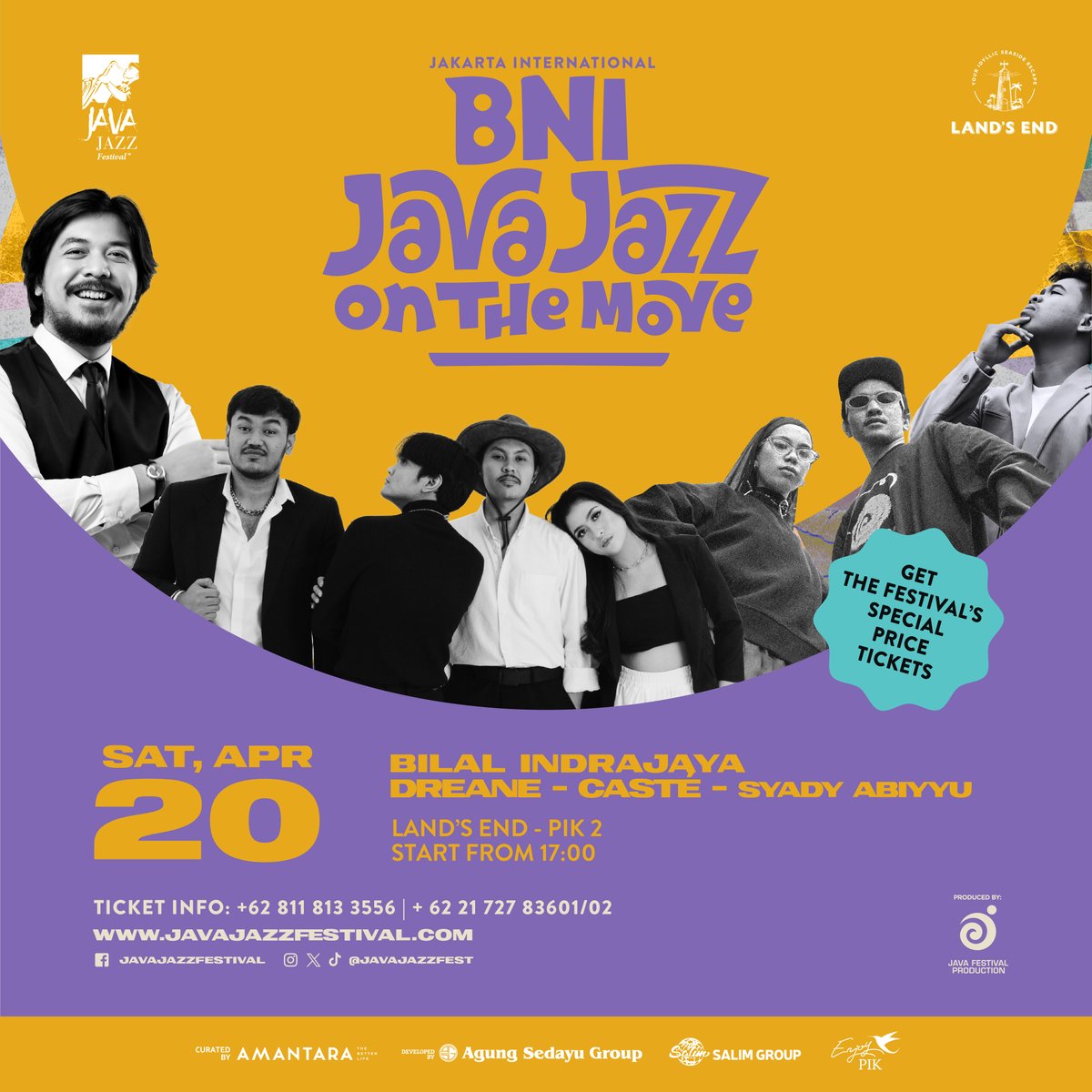 What could better than a nice ocean breeze in the evening? That's right, it's going to #BNIJJOTM at PIK 2 and watch Dreane, Bilal Indrajaya, Casté, and Syady Abiyyu live. Enjoy an exclusive offer for the #BNIJJF2024 tickets only at BNI Java Jazz On The Move!