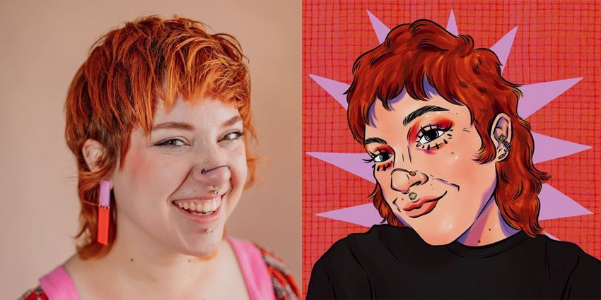 NewYork_CM's tweet photo. Meet Sophie McTear @sophiemctear, illustrator of our SPICY theme for April! As a non-binary & disabled artist, Sophie (they/he) is committed to highlighting stories of people not shown in traditional work. See more on the #CreativeMornings blog https://t.co/6yW7oliwYT #CMspicy https://t.co/JMPkDr9MYI