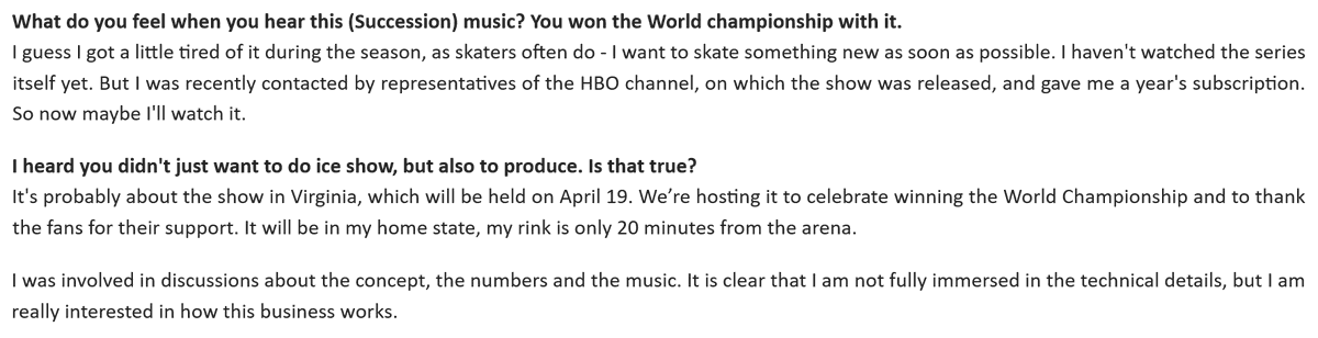TheIliaSociety's tweet photo. “I was recently contacted by representatives of the HBO channel, on which the show was released, and gave me a year's subscription.”

On his feeling towards his "Succession" music, his gifted plan from @HBO themselves, and his involvement in the upcoming show @goldonicelive. https://t.co/Phnz6Va5SK