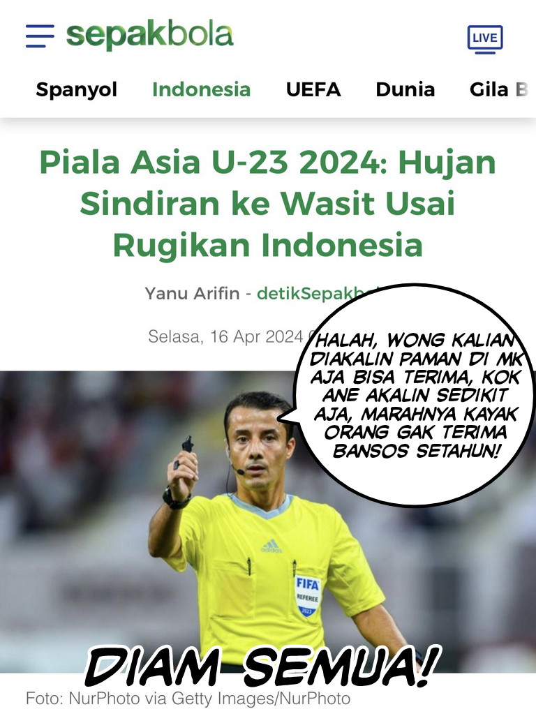 Wasit kebal sindiran?