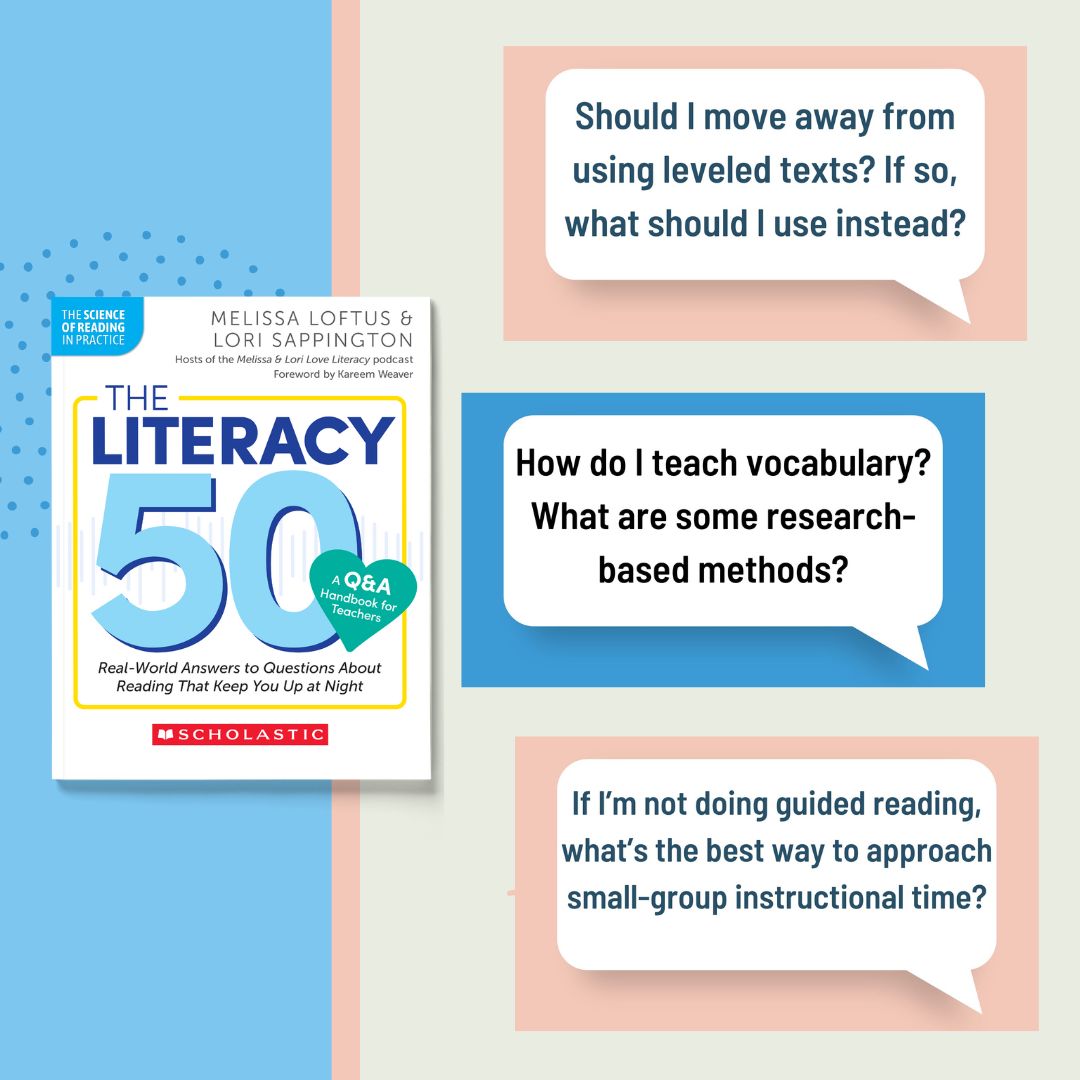 Want evidence-based answers to these 🔥🔥🔥 questions? We answer your TOP 50 Qs about teaching reading in our new book, The Literacy 50-A Q&A Handbook for Teachers: Real-World Answers to Questions About Reading That Keep You Up at Night. 😍 amazon.com/Literacy-50-Ha…