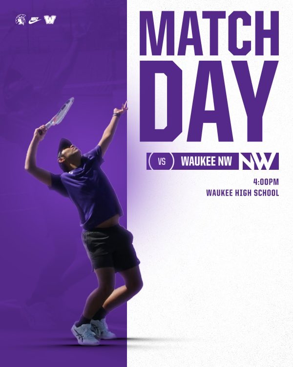 Come on out and support your warriors today! Matches start at 4:00pm at Waukee High School vs. Waukee Northwest.