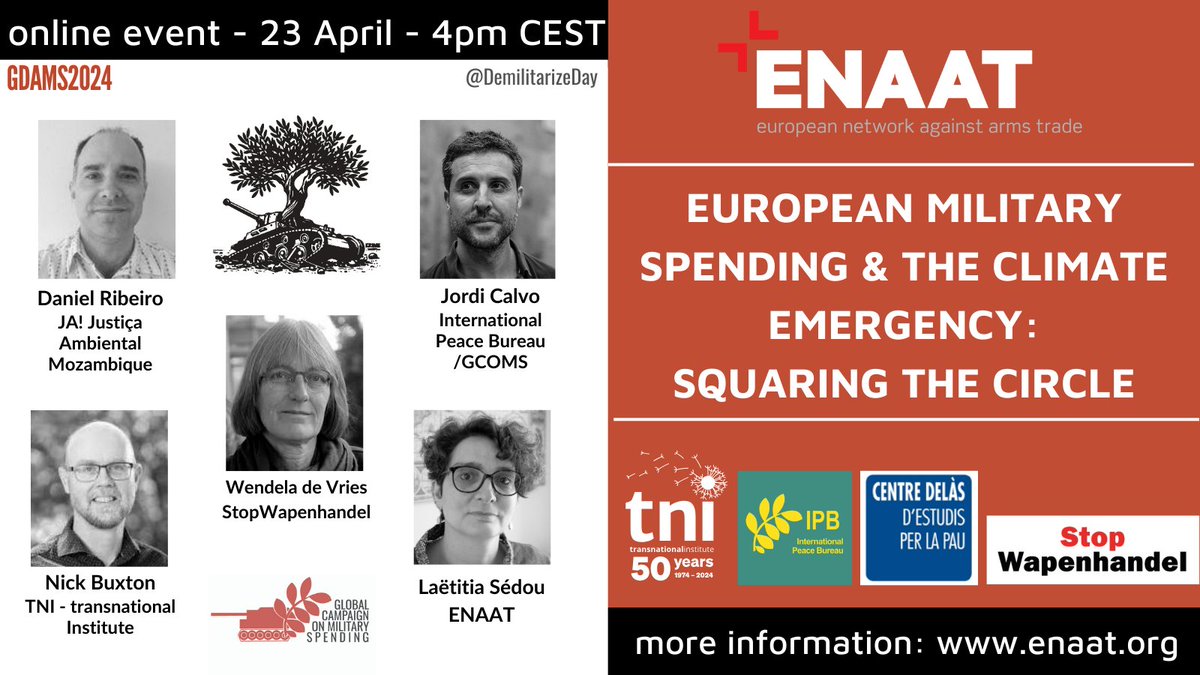 So pleased to have Daniel Ribeiro from @JA4change with us next week! He'll help join the dots btw military spending, climate crisis, #EU militarisation and impact for 'global south' through the #CaboDelgado case #Mozambique #WarCostsUsTheEarth register➡️forms.gle/SCemL3CVP7uyQm…