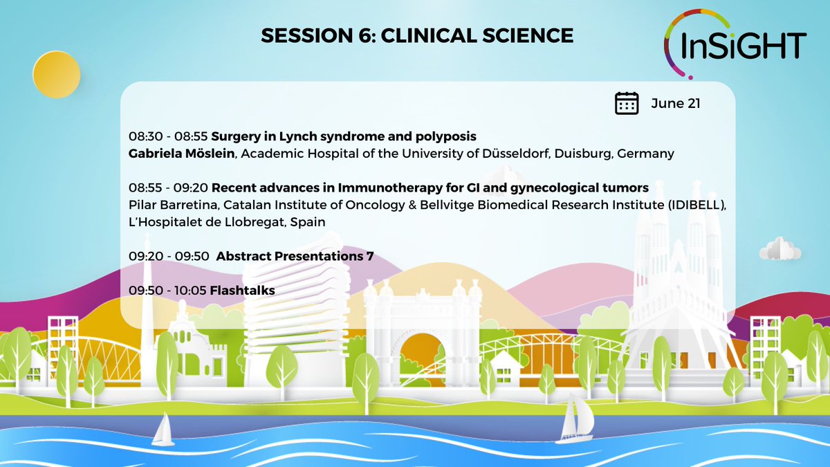 In our 6th #InSiGHT2024 session, Dr. @GabrielaMoslein will explore 'Surgery in Lynch syndrome & polyposis', while Dr. @BarretinaPilar shares 'Recent Advances in Immunotherapy for GI & gynecological tumors'. Stay tuned for insightful flash talks wrapping up these specialties! 🔬💉