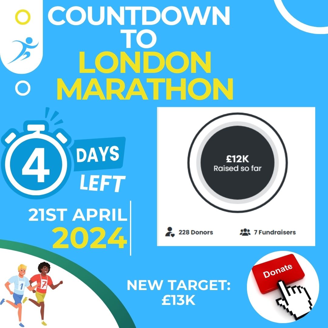 We have 4 days left to the #londonmarathon2024. Thank you to everyone donating. We have managed to reach our main target of £12k, can you help us reach £13k?
Please donate to the link below and continue supporting our runners. 🔥💯

2024tcslondonmarathon.enthuse.com/mosaicclubhous…