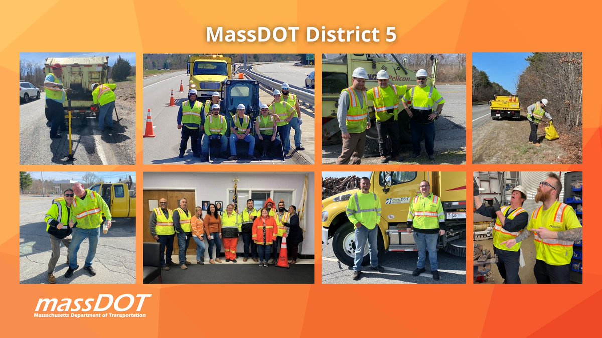 District 5 showing support for #NationalWorkZoneAwarenessWeek🧡 Are you wearing orange for #GoOrangeDay? Tag us @MassDOTSafety in your photos! #NWZAW2024 #Orange4Safety