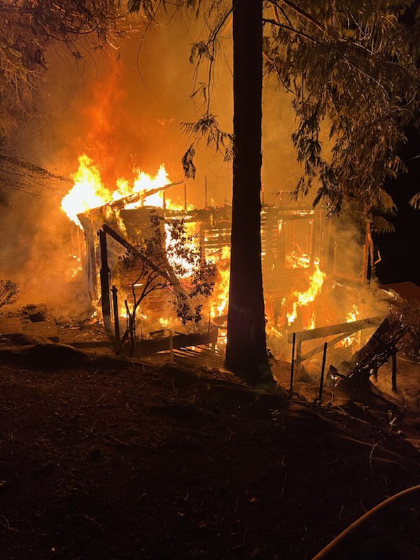 Just after 2:00 am Graham Fire & Rescue crews were dispatched to a house fire in the 32000 block of Whitman Lake Dr E in Graham. The house was a total loss. Fortunately, no one was injured. The cause is under investigation by the Pierce County Fire Marshal’s Office.