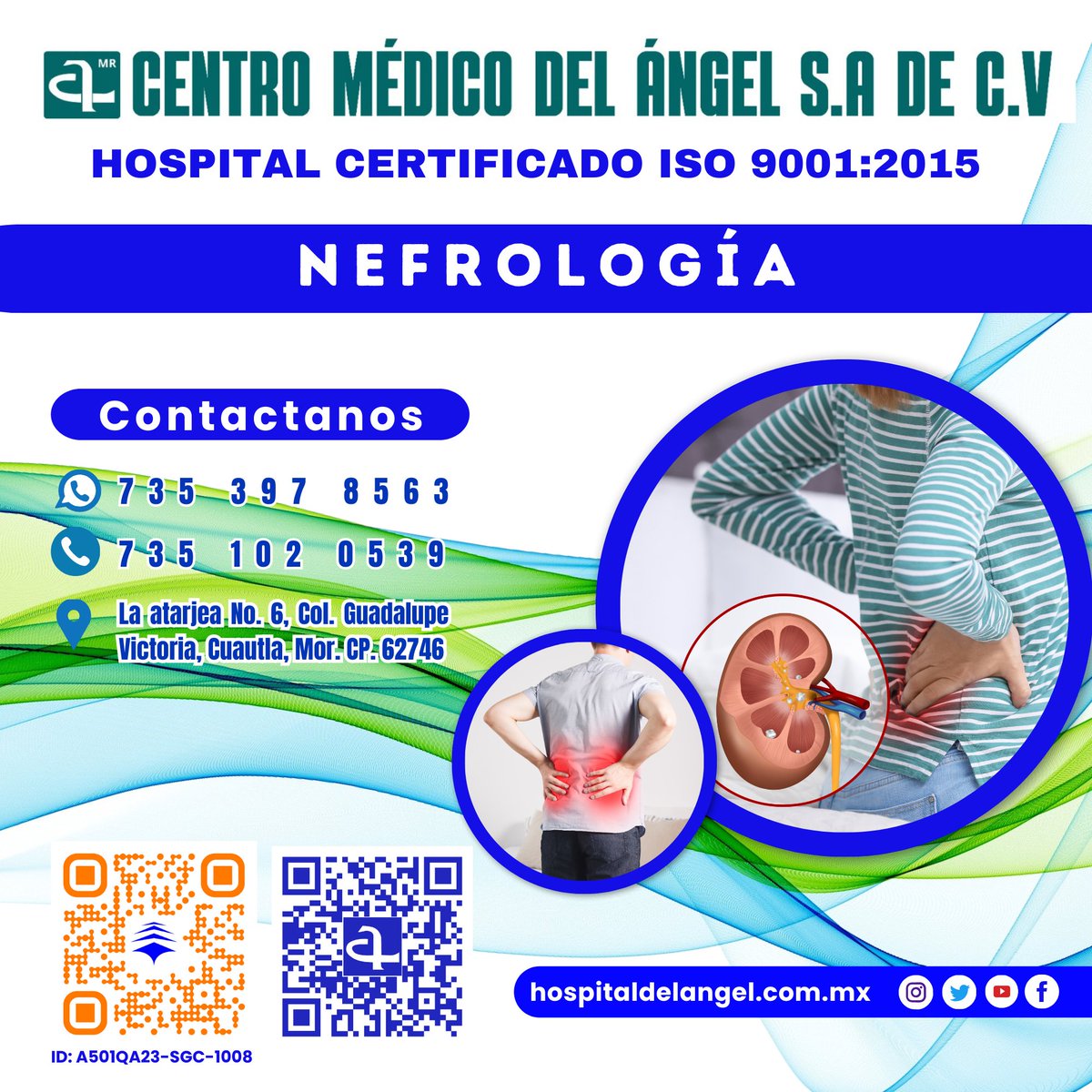 Estamos comprometidos con el cuidado de la salud renal y el bienestar de nuestros pacientes. Si buscas atención especializada en nefrología, ¡confía en nosotros para cuidar de tus riñones y tu salud! 🩸🏥 #Nefrología #SaludRenal #Bienestar  #HospitalCertificado #Cuautla