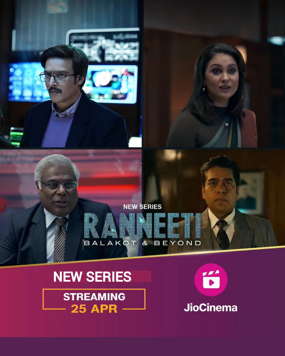 Series #Ranneeti: Balakot & Beyond Streaming From 25th April On #JioCinema.
Starring: #JimmyShergill, #LaraDutta, #PrasannaVenkatesan, #AshutoshRana, #AshishVidyarthi, #AakankshaSingh, #SatyajeetDubey & #ElnaazNorouzi.
Director: #SantoshSingh.

#RanneetiOnJioCinema #OTTPlusCinema