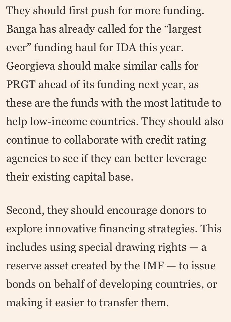 Thank you to the @FT editorial board for this piece It matches entirely @ONECampaign’s policy asks for the #WBGMeetings on.ft.com/3vUtQit @ndidiNwuneli @KGeorgieva @WorldBank @GlblCtznImpact @DrumJamie @malloch_brown @lykkefriis