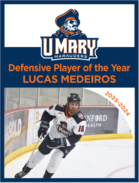 UMaryMHockey's tweet photo. 2023-24 Defensive Player of the Year went to So. Lucas Medeiros. https://t.co/7P6SvpzudU